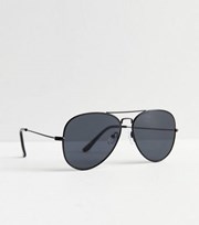 New Look Black Pilot Frame Sunglasses